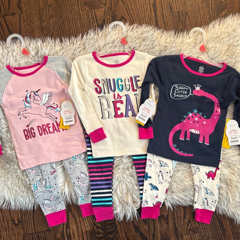 2T NWT 3 Sets of Toddler Girl Pajama Bundle